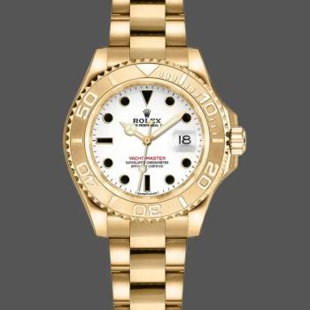 Rolex Yacht-Master 169628 Yellow Gold White Dial 29MM Lady Watch (w15326273)