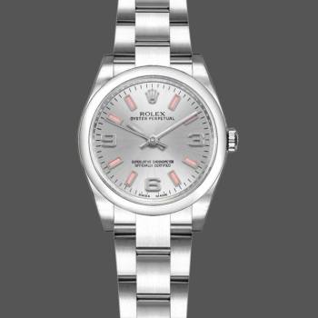 Rolex Oyster Perpetual 176200 Silver Dial Pink Luminous Markers 26MM Lady Watch (w15326274)