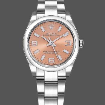 Rolex Oyster Perpetual 177200 Pink Dial Domed Bezel 31mm Lady Watch (w15326275)