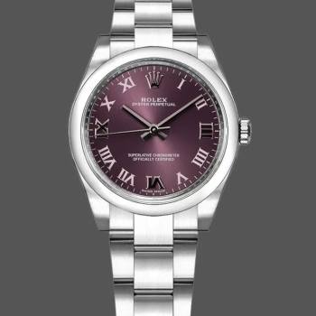 Rolex Oyster Perpetual 177200 Grape Red Dial 31mm Lady Watch (w15326276)