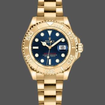 Rolex Yacht-Master 169628 Yellow Gold Blue Dial 29MM Lady Watch (w15326277)