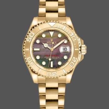 Rolex Yacht-Master 169628 Yellow Gold Black MOP Dial 29MM Lady Watch (w15326279)