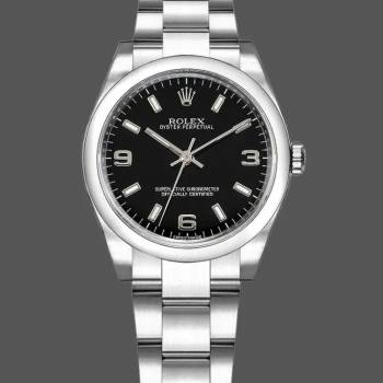 Rolex Oyster Perpetual 177200 Black Arabic Dial Domed Bezel 31mm Lady Watch (w15326282)