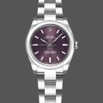 Rolex Oyster Perpetual 176200 Grape Red Dial 26mm Lady Watch (w15326287)