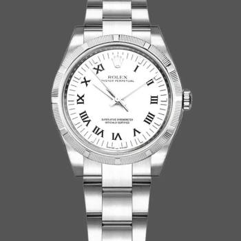 Rolex Oyster Perpetual 177210 Stainless Steel White Roman Dial 31mm Lady Watch (w15326288)