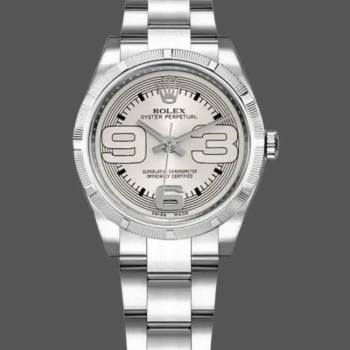 Rolex Oyster Perpetual 177210 Silver Maxi Arabic Dial 31mm Lady Watch (w15326299)