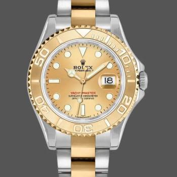 Rolex Yacht-Master 168623 Steel Yellow Gold Champagne Dial 35MM Unisex Watch (w15326300)