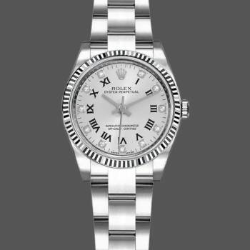 Rolex Oyster Perpetual 176234 Silver Roman Diamond Dial 26MM Lady Watch (w15326302)