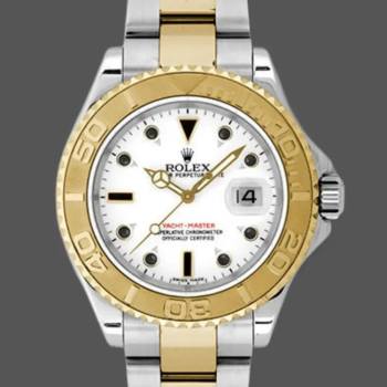 Rolex Yacht-Master 168623 Steel Yellow Gold White Dial 35MM Unisex Watch (w15326306)