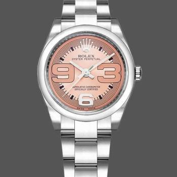 Rolex Oyster Perpetual 177200 Pink Maxi Arabic Dial Domed Bezel 31mm Lady Watch (w15326308)