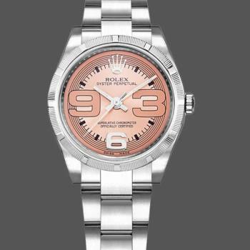 Rolex Oyster Perpetual 177210 Pink Maxi Arabic Dial 31mm Lady Watch (w15326329)