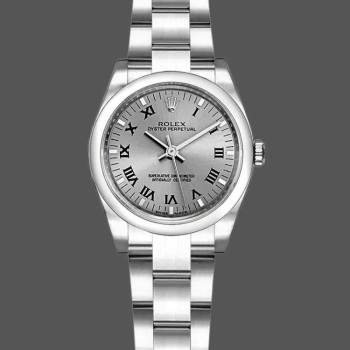 Rolex Oyster Perpetual 176200 Rhodium Grey Roman Numeral Dial 26mm Lady Watch (w15326333)