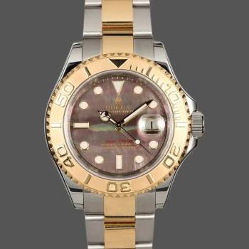 Rolex Yachtmaster 16623 Steel Yellow Gold Black MOP Dial 40MM Mens Watch (w15326336)