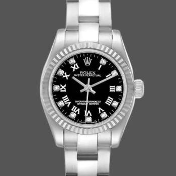 Rolex Oyster Perpetual 176234 Black Roman and Diamond Dial 26MM Lady Watch (w15326338)