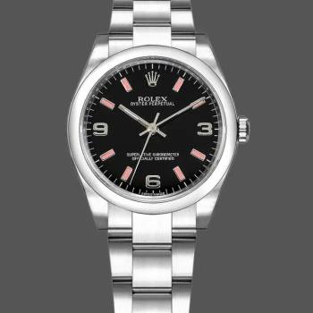 Rolex Oyster Perpetual 177200 Black Dial Pink Baton 31mm Lady Watch (w15326350)