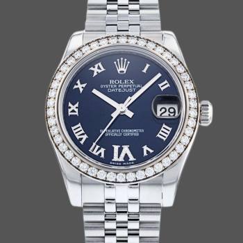 Rolex Datejust 178384 Stainless Steel Blue Diamond Dial 31MM Lady Watch (w15326362)