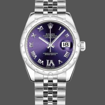 Rolex Datejust 178344 Purple Dial VI Diamonds 31MM Lady Watch (w15326374)