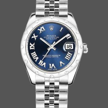 Rolex Datejust 178344 Blue Roman Dial Jubilee Bracelet 31MM Lady Watch (w15326382)