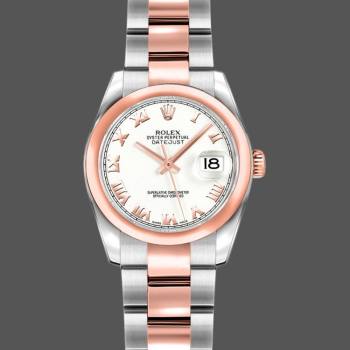 Rolex Datejust 179161 Stainless Steel and Everose Gold White Roman Dial 26MM Lady Watch (w15326383)