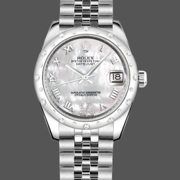 Rolex Datejust 178344 Mother of Pearl White Dial Diamond 31MM Lady Watch (w15326392)