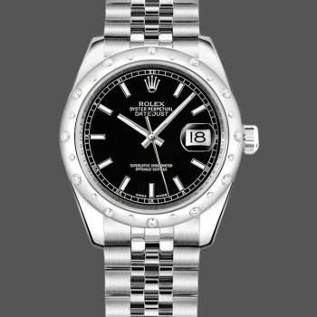 Rolex Datejust 178344 Black Dial Stainless Steel 31MM Lady Watch (w15326405)