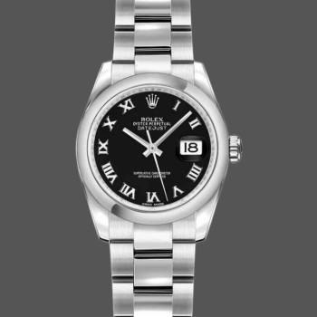 Rolex Datejust 179160 Oyster Bracelet Black Roman Dial 26MM Lady Watch (w15326407)