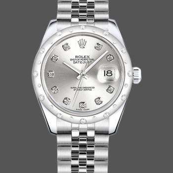 Rolex Datejust 178344 Stainless Steel Silver Diamond Dial 31MM Lady Watch (w15326409)