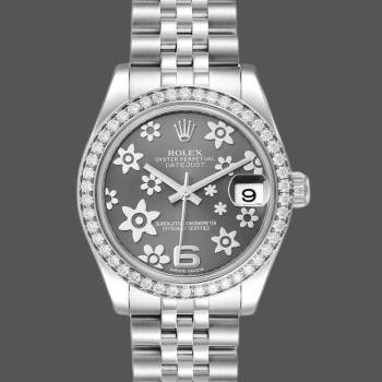 Rolex Datejust 178384 Stainless Steel Floral Dial Diamond 31MM Lady Watch (w15326411)
