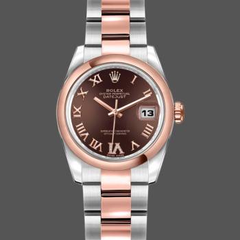 Rolex Datejust 179161 Stainless Steel and Everose Gold Chocolate Brown Dial 26MM Lady Watch (w15326413)