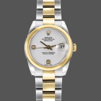 Rolex Datejust 179163 White Dial Diamond Domed Dezel 26MM Lady Watch (w15326414)