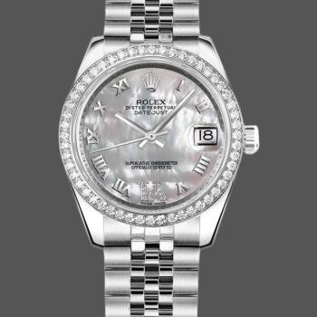 Rolex Datejust 178384 White Mother of Pearl Dial Diamonds 31MM Lady Watch (w15326417)