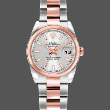 Rolex Datejust 179161 Stainless Steel and Everose Gold Silver Index Dial 26MM Lady Watch (w15326420)