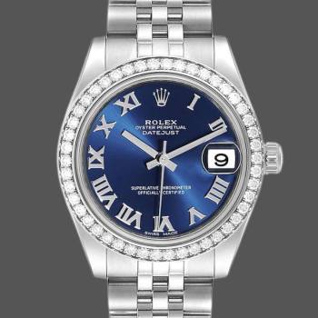 Rolex Datejust 178384 Stainless Steel Blue Roman Dial 31MM Lady Watch (w15326421)