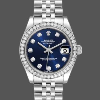 Rolex Datejust 178384 Blue Dial Diamond Bezel 31MM Lady Watch (w15326422)