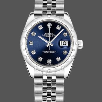 Rolex Datejust 178344 Blue Diamond Dial Jubilee Bracelet 31MM Lady Watch (w15326424)