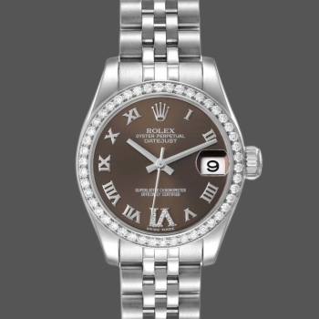 Rolex Datejust 178384 Stainless Steel Brown Diamonds Dial 31MM Lady Watch (w15326434)
