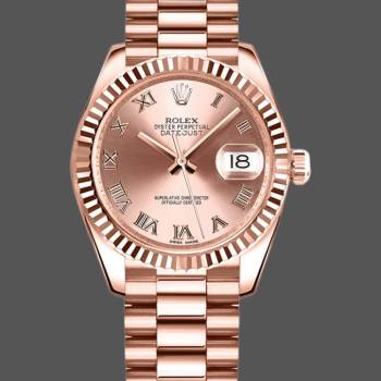 Rolex Datejust 178275 Rose Gold Pink Roman Dial 31mm Lady Watch (w15326437)