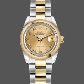 Rolex Datejust 179163 Champagne Roman Dial Domed Dezel 26MM Lady Watch (w15326441)