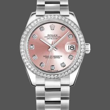 Rolex Datejust 178384 Pink Diamonds Dial Diamond Bezel 31MM Lady Watch (w15326444)
