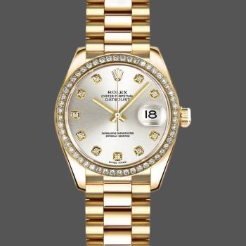 Rolex Datejust 179138 Silver Diamond Dial 26MM Lady Watch (w15326445)