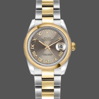 Rolex Datejust 179163 Sunbeam Gray Dial Domed Dezel 26MM Lady Watch (w15326448)