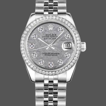 Rolex Datejust 178384 Meteorite Grey Dial Diamond Bezel 31MM Lady Watch (w15326452)