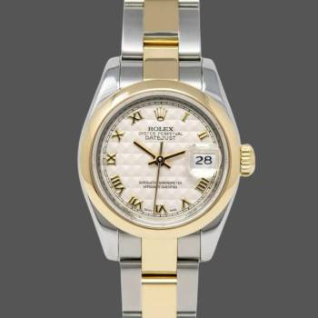 Rolex Datejust 179163 Smooth Bezel Pyramid Ivory Dial 26MM Lady Watch (w15326455)