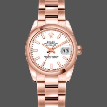 Rolex Datejust 179165 Everose Gold White Index Dial 26MM Lady Watch (w15326456)