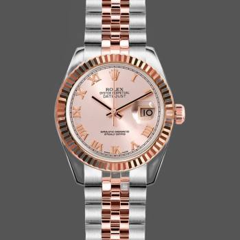 Rolex Datejust 179171 Pink Roman Numeral Dial Fluted Bezel 26MM Lady Watch (w15326458)