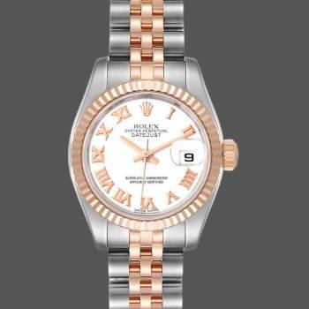 Rolex Datejust 179171 White Roman Numeral Dial Fluted Bezel 26MM Lady Watch (w15326460)