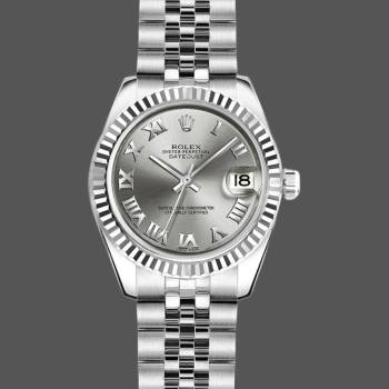 Rolex Datejust 179174 Rhodium Grey Dial Fluted Bezel 26MM Lady Watch (w15326462)