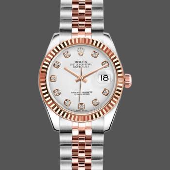 Rolex Datejust 179171 White Diamond Dial Fluted Bezel 26MM Lady Watch (w15326464)