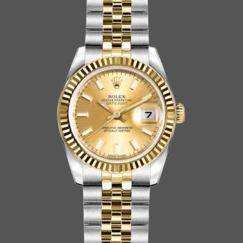 Rolex Datejust 179173 Champagne Index Dial Fluted Bezel 26MM Lady Watch (w15326468)