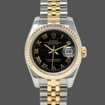 Rolex Datejust 179173 Black Dial Fluted Bezel 26MM Lady Watch (w15326470)